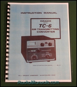 Drake TC-6 Instruction Manual: 11" X 17" Foldout Schematic - Click Image to Close